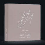 Dusty Rose Monogram Photo Album Binder<br><div class="desc">Preserve your precious memories with this modern and minimalist dusty rose photo album binder featuring a unique brush script 2 initial monogram with the couple's name and "photo album" text below in a light grey modern sans serif font. Customize the spine text to create a personalized and elegant keepsake. Perfect...</div>