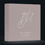Dusty Rose Monogram Portfolio Binder<br><div class="desc">Keep your important documents organized with this stylish Dusty Rose Monogram Portfolio Binder. This binder features a unique brush script 2 initial monogram with name and portfolio below in a modern sans serif font. The spine text is customizable,  making it easy to identify your binder.</div>