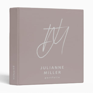 Dusty Rose Monogram Portfolio Binder