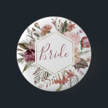 Dusty Rose Mother of the Bride Button<br><div class="desc">This timeless,  romantic design features a floral bouquet with soft colours and botanical accents. All aspects of this design can be edited (font,  text size,  or floral accents moved/removed) to fit your needs. Please contact me if you need help with this design</div>