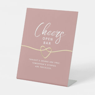 Dusty Rose Open Bar Pedestal Sign