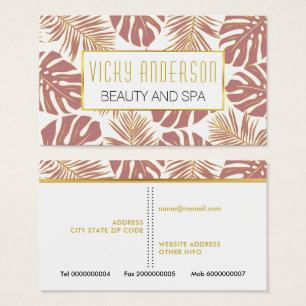 Dusty rose, or tropical feuille carte de visite