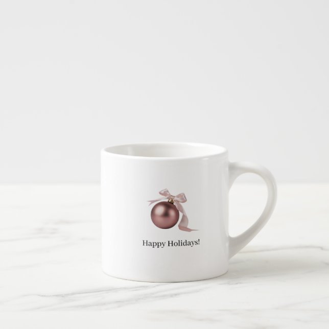 DUSTY ROSE ORNAMENT ESPRESSO MUG FOR CHIC HOLIDAYS (Right)