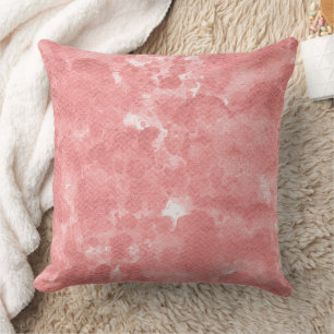 Dusty Rose Peach Watercolor Marble Texture Throw Pillow