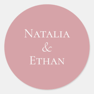 Dusty Rose Personalized Classic Round Sticker