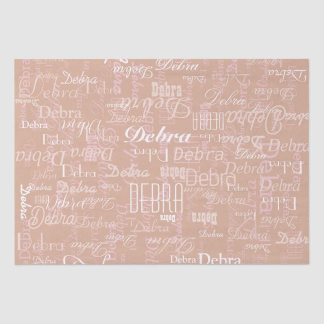 Dusty Rose Personalized Name  Tissue Paper (Front)