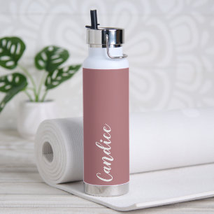 Dusty Rose Personalized Wedding Bridesmaid Water Bottle