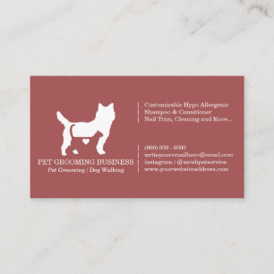 Dusty Rose Pet Therapy Animal Wellness Business Card