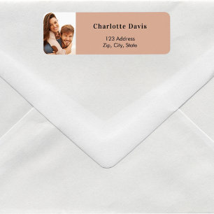 Dusty rose photo wedding return address