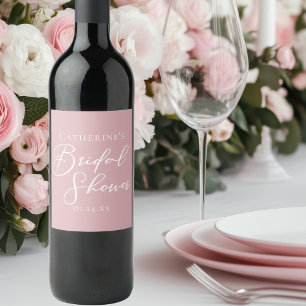 Dusty Rose Pink Bridal Shower Personalized Wine Label