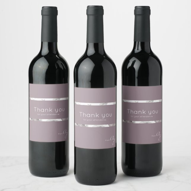 Dusty rose pink customizable engagement wine label (Bottles)