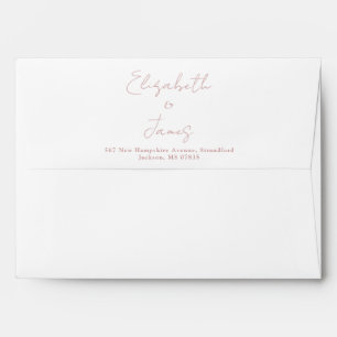 Dusty Rose Pink Elegant Script Return Address Envelope