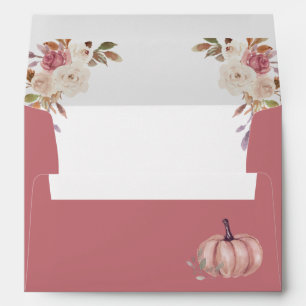 Dusty Rose Pink Floral Pumpkin Envelope
