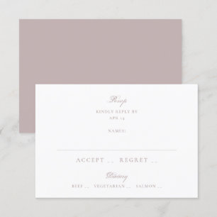 Dusty Rose Pink Formal Classic Elegant Wedding RSVP Card