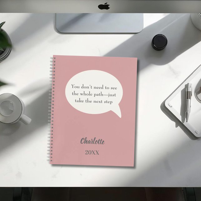 Dusty rose pink ivory inspirational goal quote (Créateur téléchargé)
