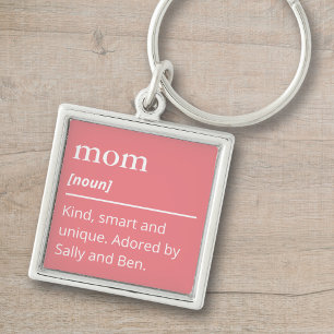 Dusty rose pink keychain for mom modern minimalist