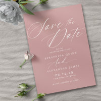 Dusty Rose Pink Mauve | Simple Elegant Script 