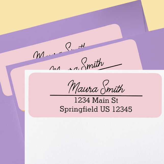 Dusty rose pink minimalist return address label (Creator Uploaded)