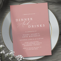 Dusty Rose Pink | Modern Adult Birthday Dinner