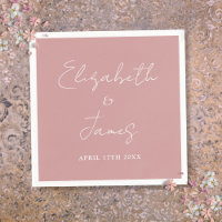 Dusty Rose Pink Modern Minimalist Script Wedding