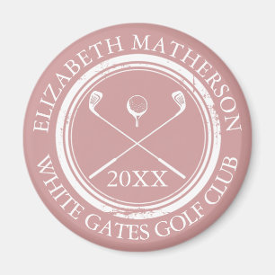 Dusty Rose Pink Name And Club Name Date Magnet
