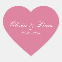 Dusty Rose Pink Name Date Elegant Wedding