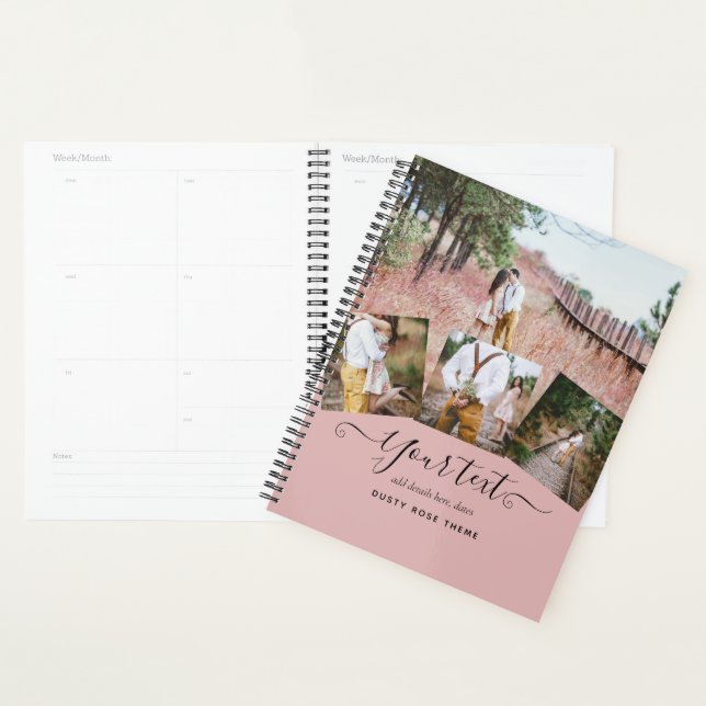 Dusty Rose Pink Newlyweds Wedding PHOTO Gift Planner (Display)