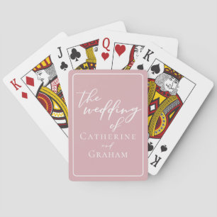 Dusty Rose Pink Personalized Wedding Playing Cards