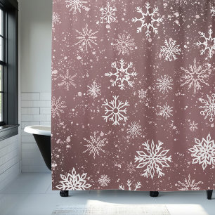Dusty Rose Pink Snowflakes Elegant Winter Holiday