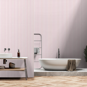 Dusty Rose Pink Two Inch Wide Butcher Stripe Wallpaper