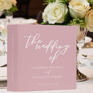 Dusty Rose Pink Wedding Romantic Photo Album Binder