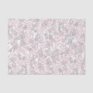 Dusty Rose Pink Wedding Vintage Botanical Tissue Paper