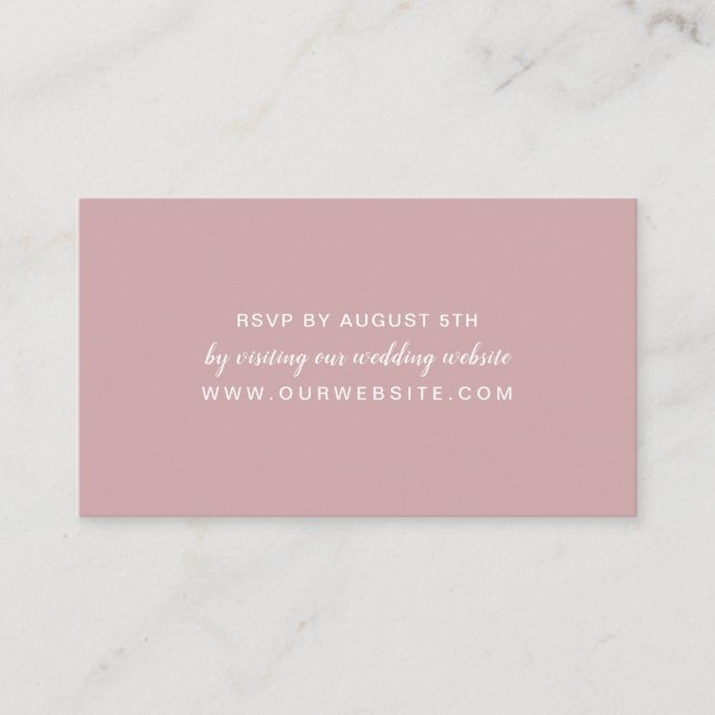 Dusty Rose reply online or by email wedding RSVP Enclosure Card (Front)