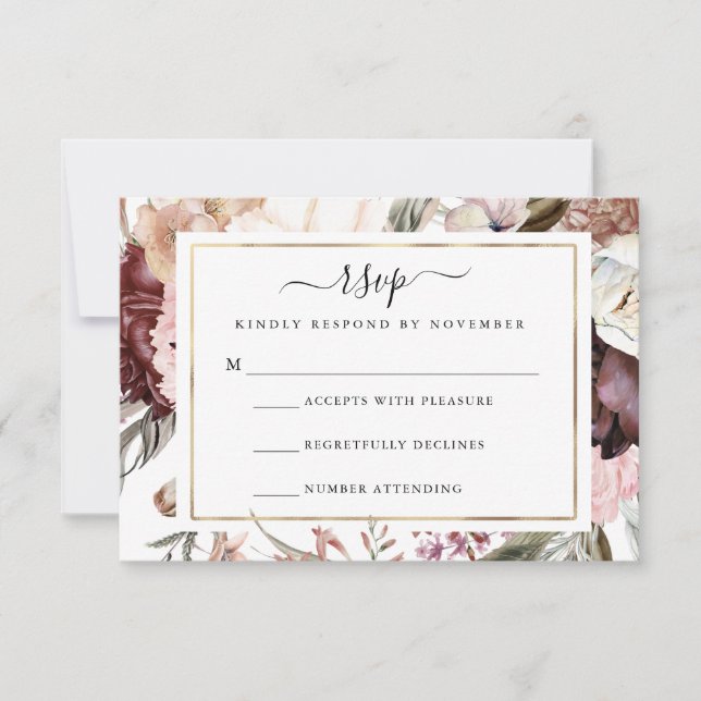 Dusty Rose RSVP Flyer Card (Front)