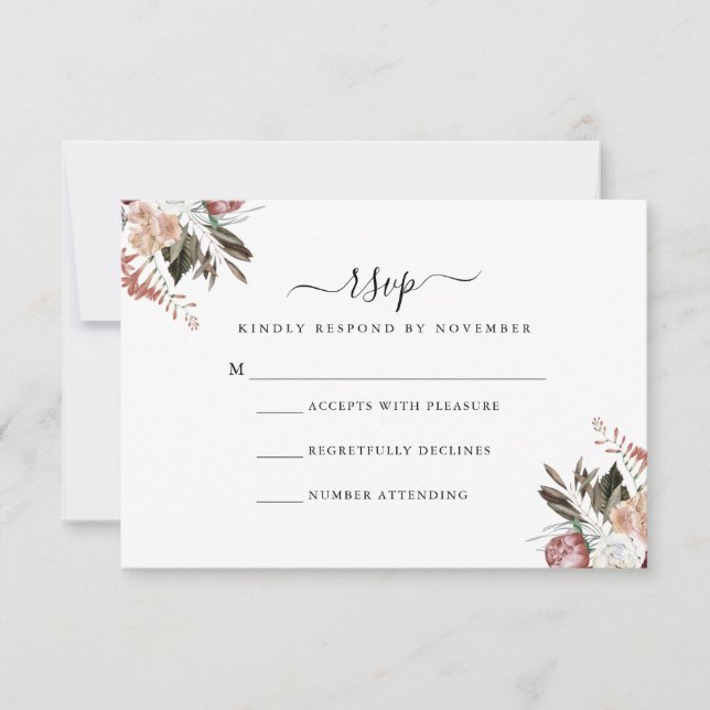 Dusty Rose RSVP Flyer Card (Front)