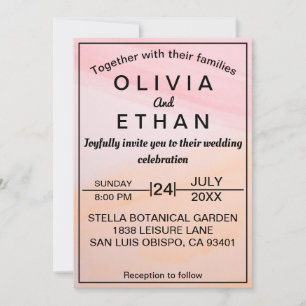 Dusty rose rustic chic Wedding Invitation