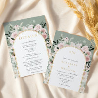 Dusty Rose Sage Simple Monogram All In One Wedding