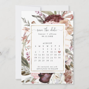 Dusty Rose Save The Date Calendar