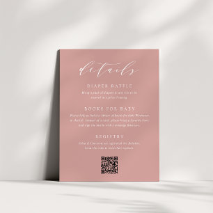 Dusty Rose Script Baby Shower Enclosure Card