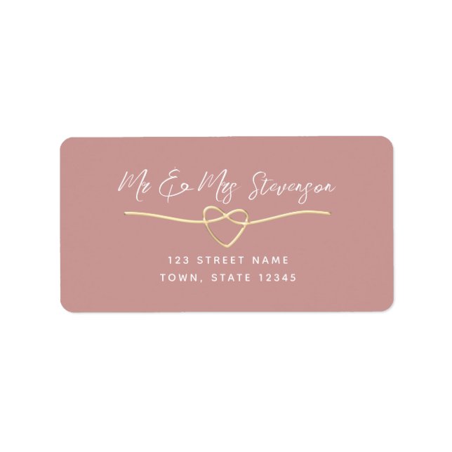 Dusty Rose Script Return Address Label (Front)