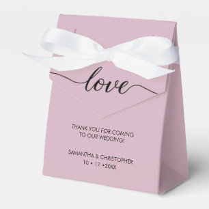 Dusty Rose Simple & Elegant Love Wedding ScrIpt Favor Box