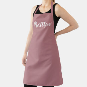  dusty  rose  solid colour -personalized apron