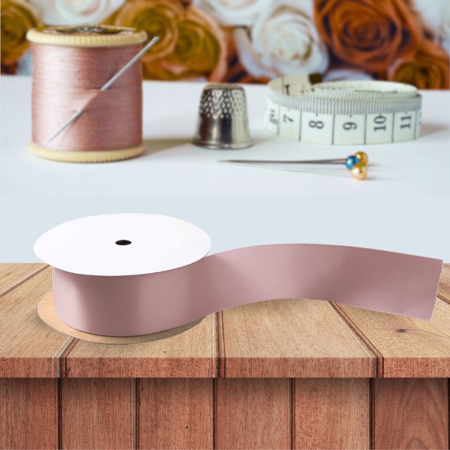 Dusty Rose Solid Colour Simple Minimalist Satin Ribbon (dusty rose satin ribbon)