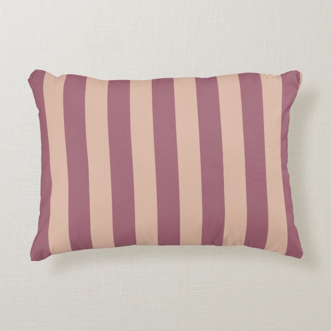 Dusty Rose Striped Accent Pillow (Front)