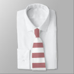 Dusty Rose Striped Solid Colour Stripes  Tie<br><div class="desc">Classic modern striped necktie in wedding dusty rose and white colour. Dusty rose striped necktie for him. Striped groomsmen necktie.</div>