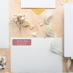 Dusty Rose Styliszed Names Mariage Adresse de reto