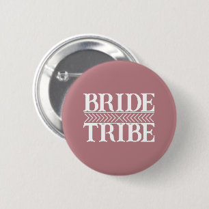 Dusty Rose Stylized Bride Tribe 2 Inch Round Button