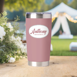 Dusty Rose Stylized Wedding Groomsman Insulated Tumbler