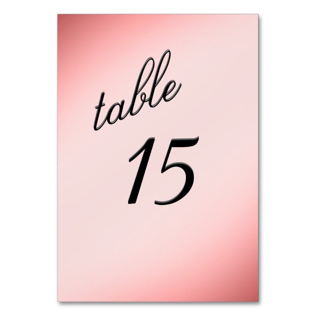 Dusty Rose Table Number (Front)