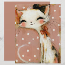Dusty Rose Terracotta Cat Scrapbook Papper